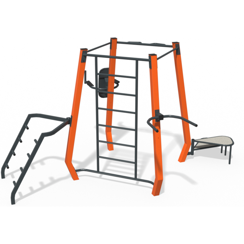 Calisthenics-stativ med pull-up-stang og dipsbarre